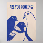 おトイレのイラスト Funny Bathroom Wall Art ポスター (正面)