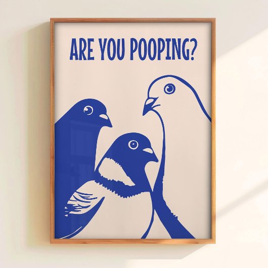おトイレのイラスト Funny Bathroom Wall Art ポスター