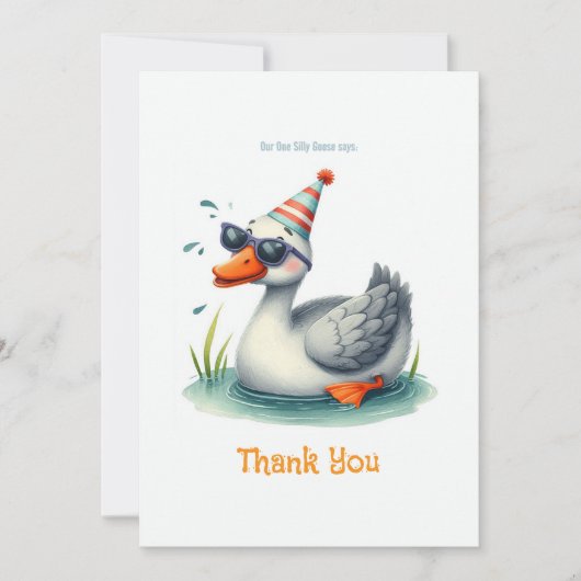 おバカなあひるの1歳の誕生日 サンキューカード (正面)