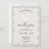 おバカなガチョウの楽しいかわいい1歳の誕生日パーティー 招待状 (正面)