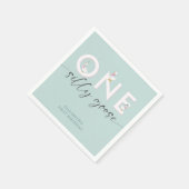 おバカなガチョウの1歳誕生日・かわいい スタンダードカクテルナプキン (角)