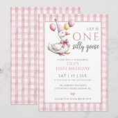 おバカなガールズ 1歳の誕生日パーティー 招待状 (正面/裏面)