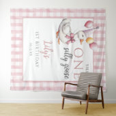 おバカなキリンちゃん ピンクの誕生日写真用背景 タペストリー (インサイチュ(横))
