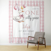 おバカなキリンちゃん ピンクの誕生日写真用背景 タペストリー (インサイチュ)