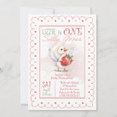 おバカなゴーグル スターベリーちゃん 1歳の誕生日パーティー 招待状 (正面)