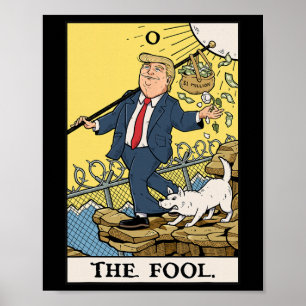 おバカなトランプ タロットカードTシャツ ジョーク反トランプデザイン ポスター