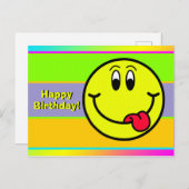 おバカな笑顔の絵文字 誕生日ポストカード ポストカード (正面/裏面)