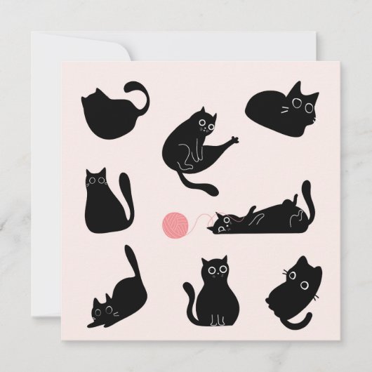 おバカな黒猫の誕生日 カード (正面)