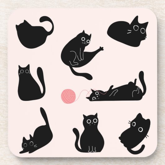  おバカな黒猫 コースター (正面)