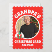 おパーソナライズされたじいちゃんの写真クリスマス シーズンカード (正面)