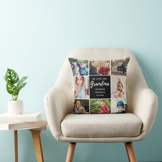 おパーソナライズされたばあちゃんプレゼント9写真 クッション (椅子)