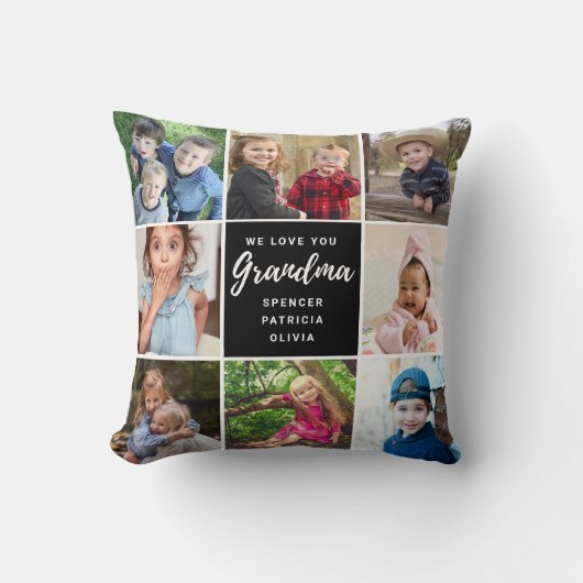 おパーソナライズされたばあちゃんプレゼント9写真 クッション (正面)