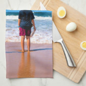 おパーソナライズされた使いのフォトキッチンタオル(文字) キッチンタオル (四つ折り)