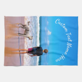 おパーソナライズされた使いのフォトキッチンタオル(文字) キッチンタオル (横)