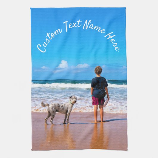 おパーソナライズされた使いのフォトキッチンタオル(文字) キッチンタオル (縦)