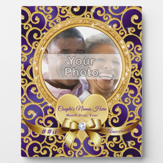 おパーソナライズされた写真付きの記念日 フォトプラーク (正面)