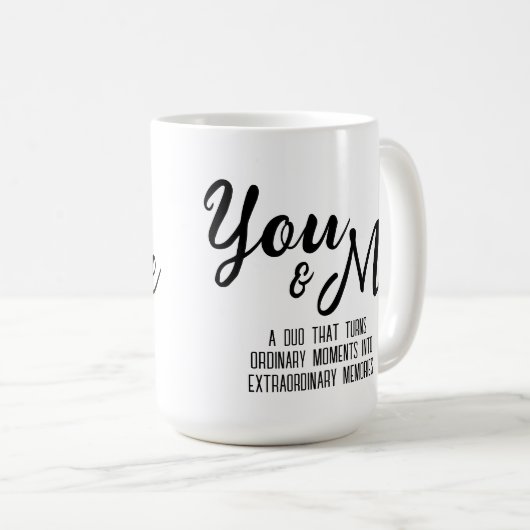 おパーソナライズされた前と私のマグ コーヒーマグカップ (正面右)