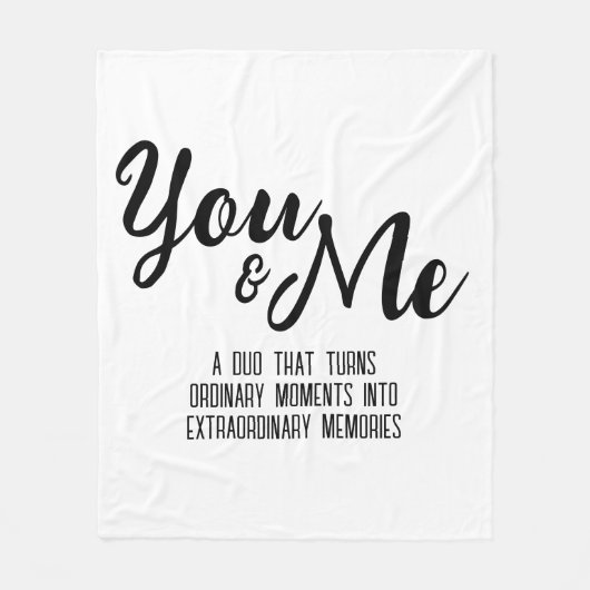 おパーソナライズされた前と私 フリースブランケット (正面)