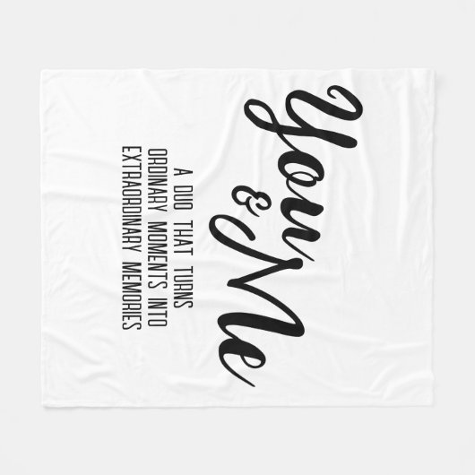 おパーソナライズされた前と私 フリースブランケット (正面(横))