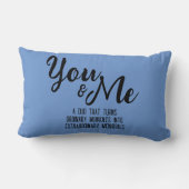 おパーソナライズされた前と私 ランバークッション (裏面)