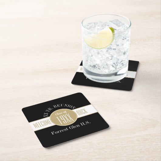 おパーソナライズされた前に!!クラス懇親会紙コースター スクエアペーパーコースター (インサイチュ)