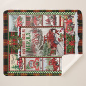 おパーソナライズされた前の日メリーは明るくクリスマス シェルパブランケット (正面(横))