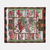 おパーソナライズされた前の日メリーは明るくクリスマス フリースブランケット (正面(横))