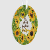 おパーソナライズされた前は俺のサンシャインサンフラワーだ オーナメント (正面)