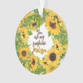 おパーソナライズされた前は俺のサンシャインサンフラワーだ オーナメント (正面)