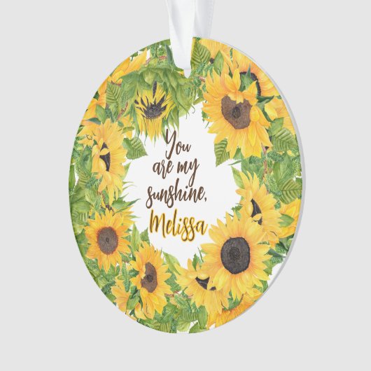 おパーソナライズされた前は俺のサンシャインサンフラワーだ オーナメント (正面)