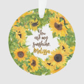 おパーソナライズされた前は俺のサンシャインサンフラワーだ オーナメント (正面)