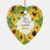 おパーソナライズされた前は俺のサンシャインサンフラワーだ セラミックオーナメント (右)