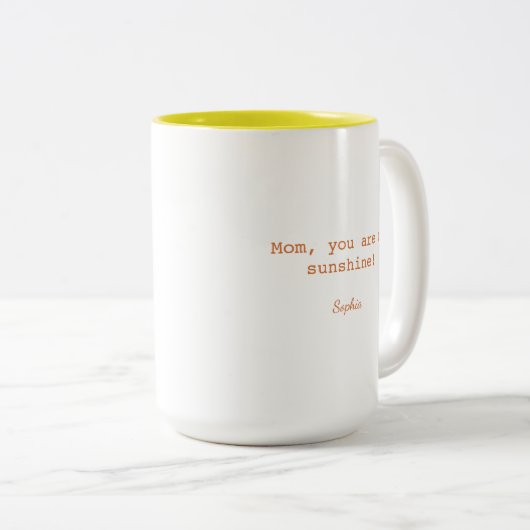 おパーソナライズされた前は俺のサンシャインマママママグだ ツートーンマグカップ (正面右)