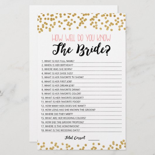 おパーソナライズされた前は花嫁の試合をどれだけ知っているか (正面/裏面)