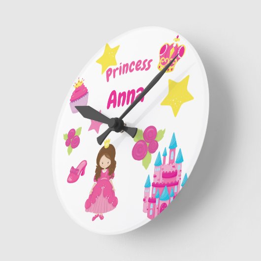 おパーソナライズされた姫時計 ラウンド壁時計 (傾斜)