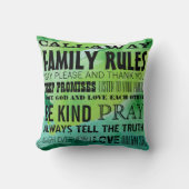 おパーソナライズされた客様のファミリルール付き クッション (正面)