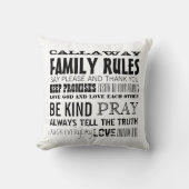おパーソナライズされた客様のファミリルール付き クッション (正面)