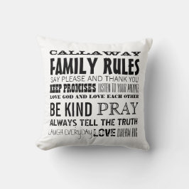 おパーソナライズされた客様のファミリルール付き クッション