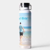 おパーソナライズされた客様のフォトウォーターボトルカスタム文字 ウォーターボトル (背面)