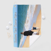 おパーソナライズされた客様のフォトゴルフタオルとカスタム文字 ゴルフタオル (インサイチュ)