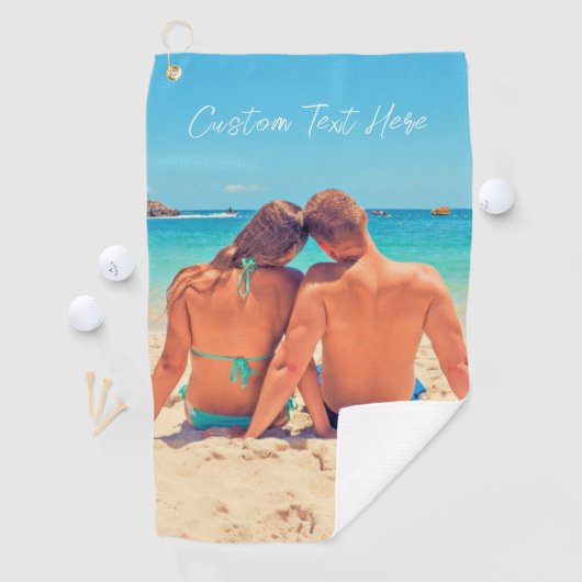 おパーソナライズされた客様のフォトゴルフタオルとカスタム文字 ゴルフタオル (インサイチュ)