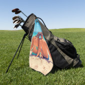 おパーソナライズされた客様のフォトゴルフタオルとカスタム文字 ゴルフタオル (グリーン)