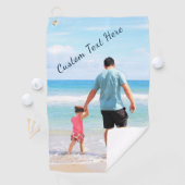 おパーソナライズされた客様のフォトゴルフタオルとカスタム文字 ゴルフタオル (インサイチュ)