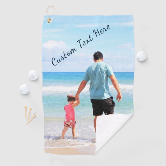 おパーソナライズされた客様のフォトゴルフタオルとカスタム文字 ゴルフタオル (インサイチュ)