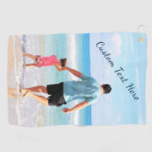 おパーソナライズされた客様のフォトゴルフタオルとカスタム文字 ゴルフタオル (横)