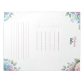 おパーソナライズされた客様のフローラ ノートパッド (正面)