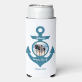 おパーソナライズされた客様の写真で家族旅行をクルーズ スリム缶クーラー (Seltzer裏面)