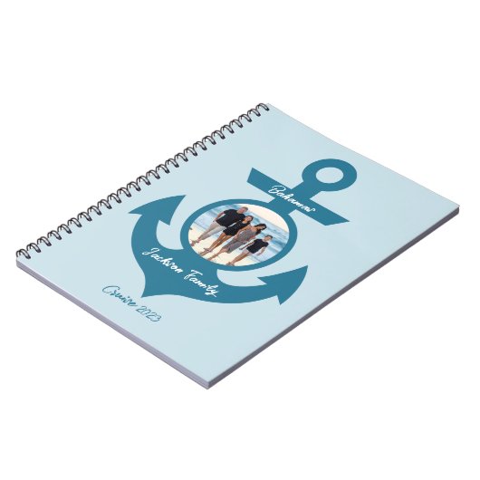 おパーソナライズされた客様の写真で家族旅行をクルーズ ノートブック (左側)