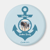 おパーソナライズされた客様の写真で家族旅行をクルーズ マグネット (正面)