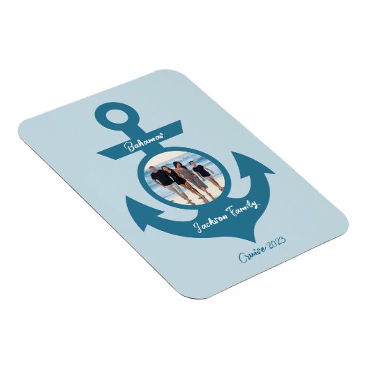 おパーソナライズされた客様の写真で家族旅行をクルーズ マグネット (右側)